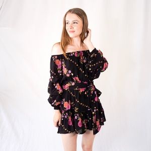 JAASE Tammy Floral Off-Shoulder Bel-Air Mini Dress